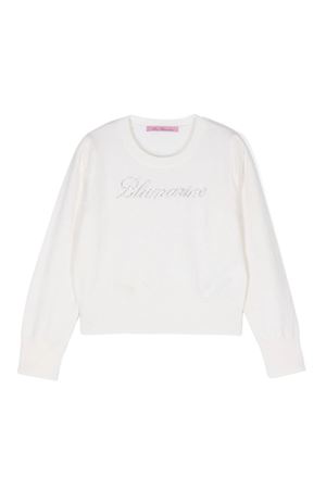 maglione in lana bianco MISS BLUMARINE KIDS | IF4137MS02010602